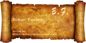 Bokor Ferenc névjegykártya